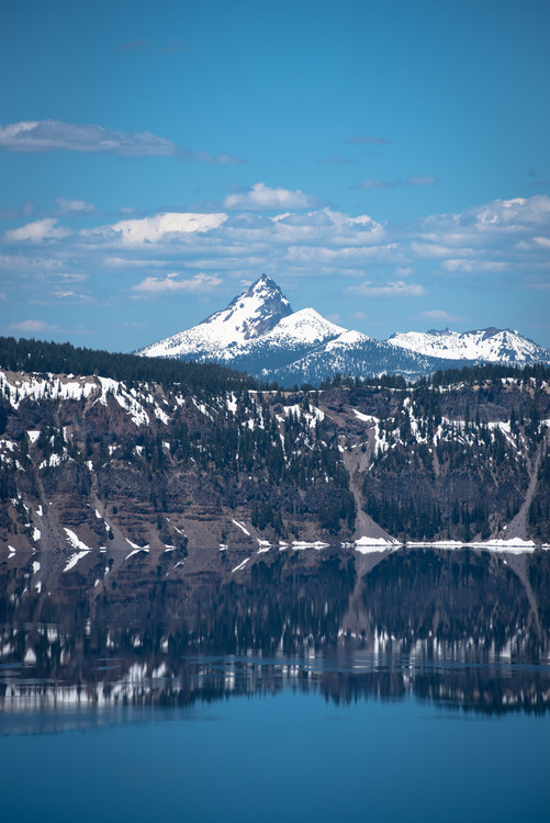Mountain with reflection in Crater Lake National Park
