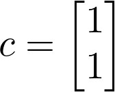 The c vector of inequality values